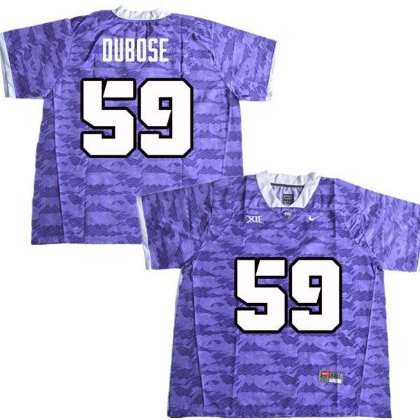Men #59 Parker DuBose TCU Horned Frogs College Football Jerseys Sale-Purple - Click Image to Close